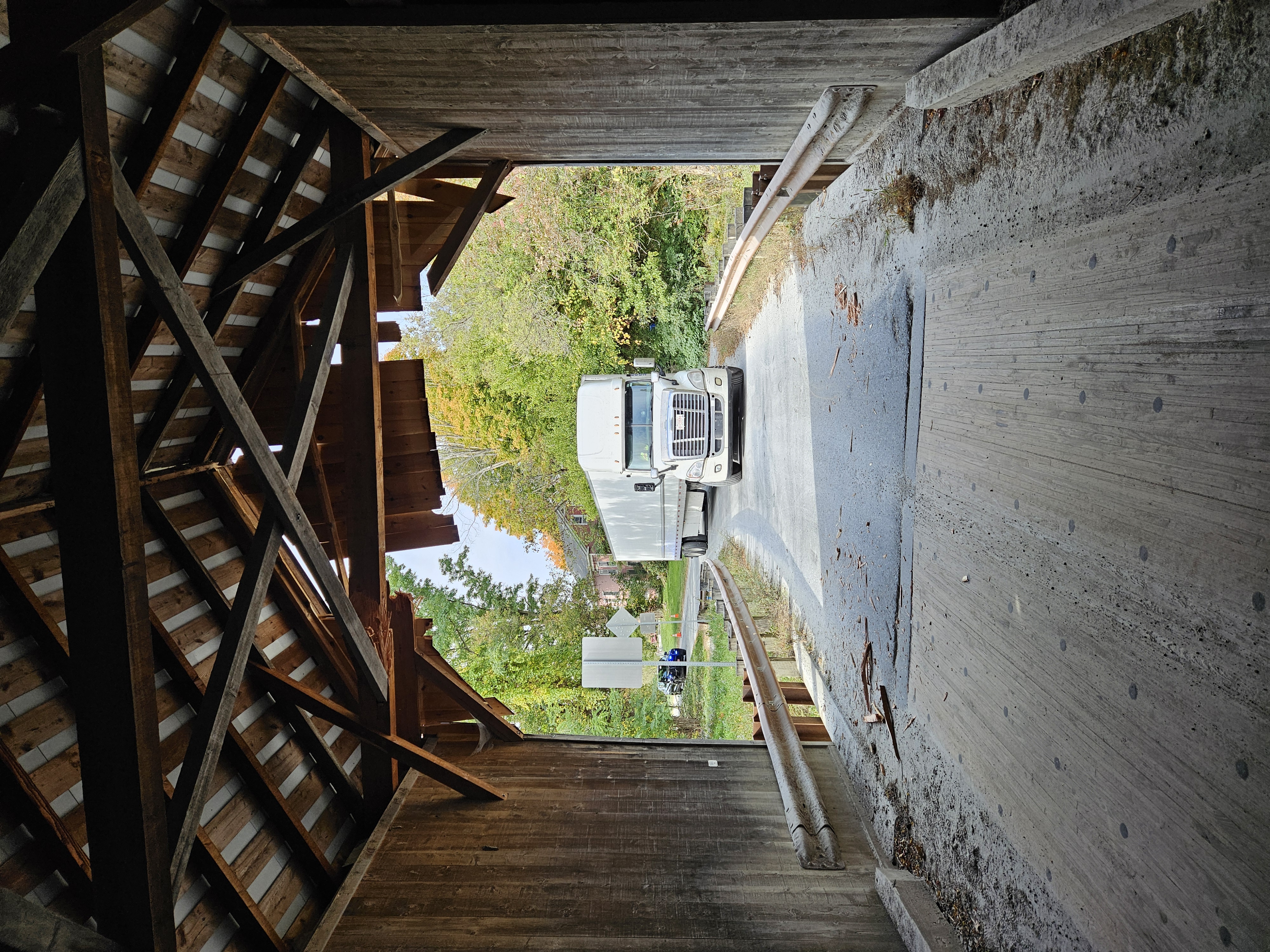 Cambridge Junction Covered Bridge portal photo by Marcel and Jeanne Beaudry